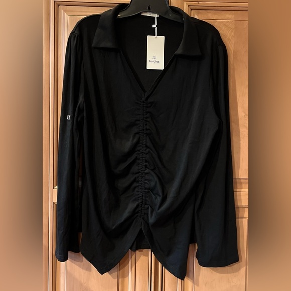 NWT Stylish Ruched Roll Sleeve Tunic - Picture 4 of 13